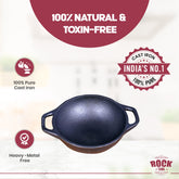 ROCK TAWA 7.5 INCH/1.5LITRE KADHAI (PRE-SEASONED CAST IRON) KADHAI